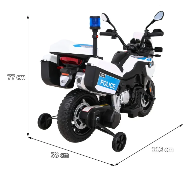 Bmw F850 Gs Policijski Motocikl Na Baterije Za Djecu + Pomoćni Kotači + Sirena + Svjetla + 2 Kofera Motor Na Akumulator 2