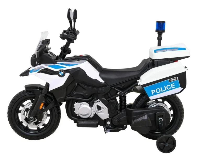 Bmw F850 Gs Policijski Motocikl Na Baterije Za Djecu + Pomoćni Kotači + Sirena + Svjetla + 2 Kofera Motor Na Akumulator 4