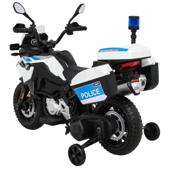 Bmw F850 Gs Policijski Motocikl Na Baterije Za Djecu + Pomoćni Kotači + Sirena + Svjetla + 2 Kofera Motor Na Akumulator 5