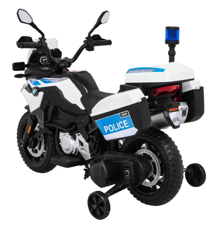 Bmw F850 Gs Policijski Motocikl Na Baterije Za Djecu + Pomoćni Kotači + Sirena + Svjetla + 2 Kofera Motor Na Akumulator 5