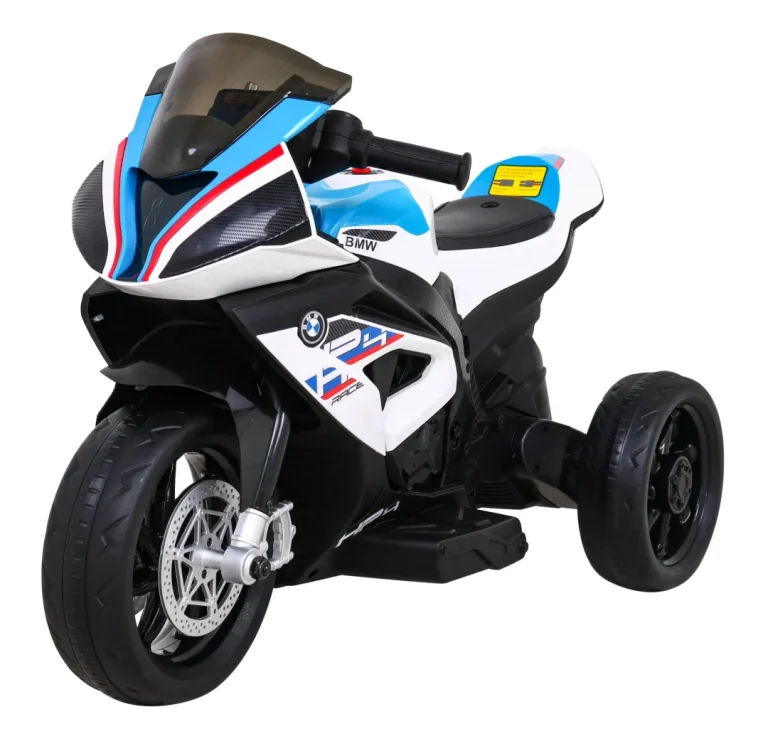 Bmw Hp4 Dječji Motocikl Na Baterije, Bijeli + 3 Kotača + Led + Mp3 Usb + Eko Koža, Bijela Motor Na Akumulator 1