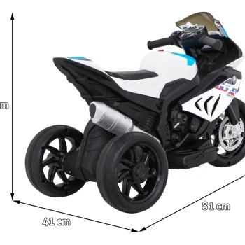 Bmw Hp4 Dječji Motocikl Na Baterije, Bijeli + 3 Kotača + Led + Mp3 Usb + Eko Koža, Bijela Motor Na Akumulator 2