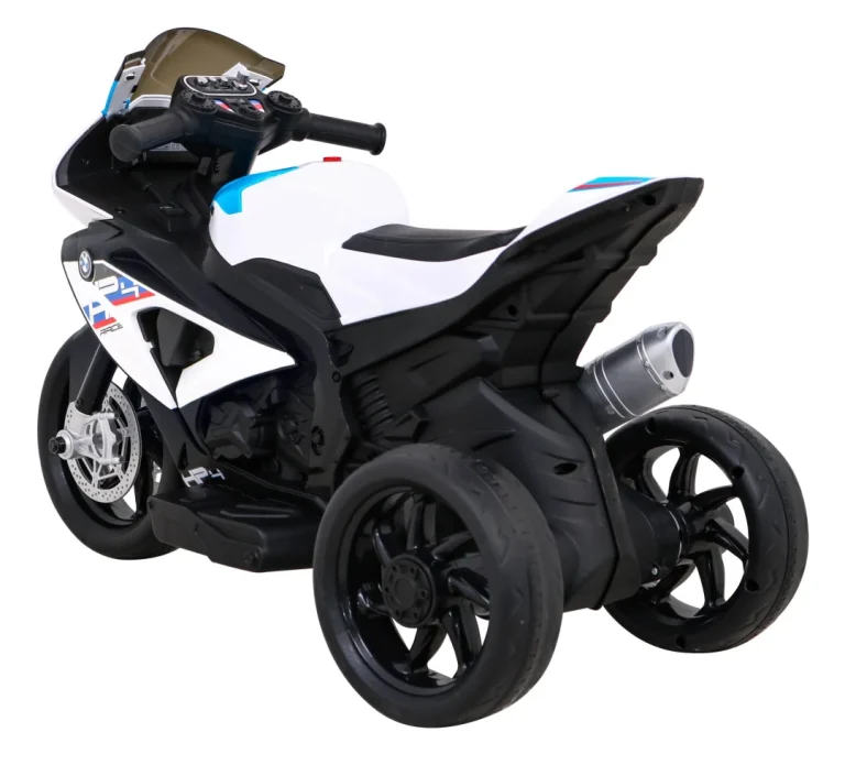 Bmw Hp4 Dječji Motocikl Na Baterije, Bijeli + 3 Kotača + Led + Mp3 Usb + Eko Koža, Bijela Motor Na Akumulator 5