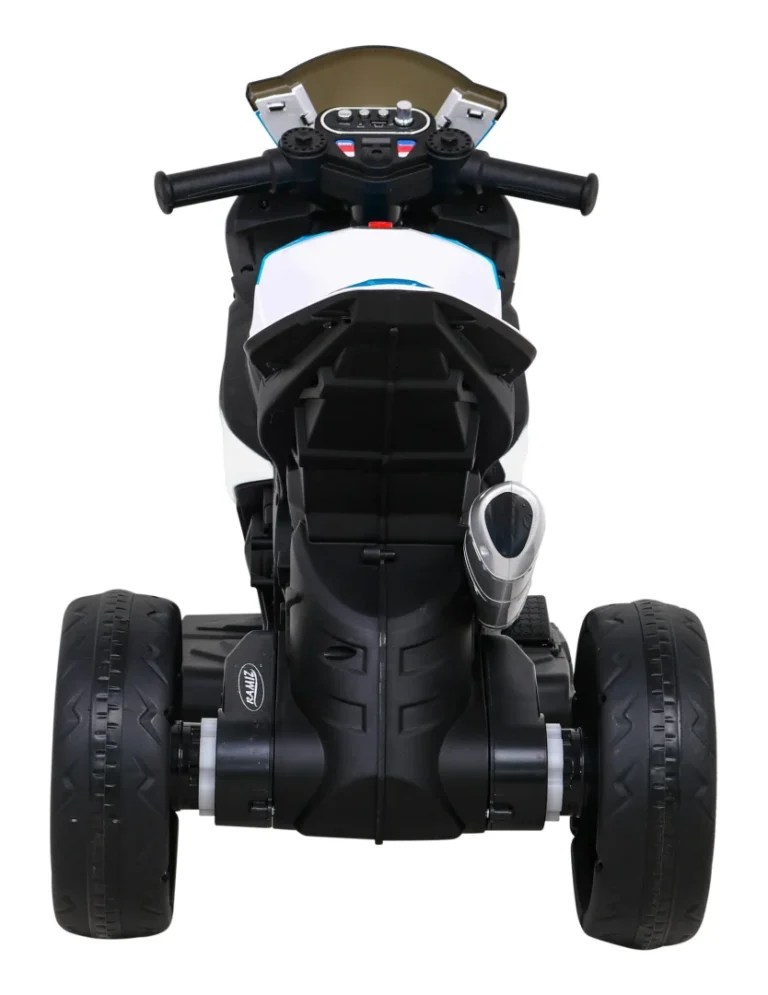 Bmw Hp4 Dječji Motocikl Na Baterije, Bijeli + 3 Kotača + Led + Mp3 Usb + Eko Koža, Bijela Motor Na Akumulator 6