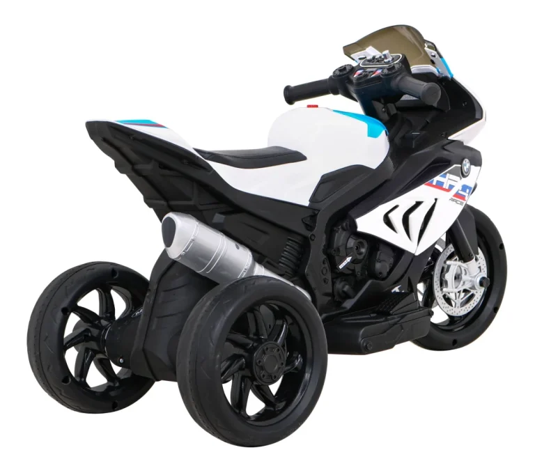 Bmw Hp4 Dječji Motocikl Na Baterije, Bijeli + 3 Kotača + Led + Mp3 Usb + Eko Koža, Bijela Motor Na Akumulator 8