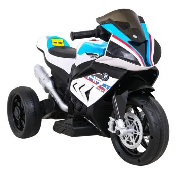 Bmw Hp4 Dječji Motocikl Na Baterije, Bijeli + 3 Kotača + Led + Mp3 Usb + Eko Koža, Bijela Motor Na Akumulator 9
