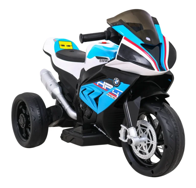Bmw Hp4 Dječji Motocikl Na Baterije, Plavi + 3 Kotača + Led + Mp3 Usb + Eko Koža, Plava Motor Na Akumulator 10