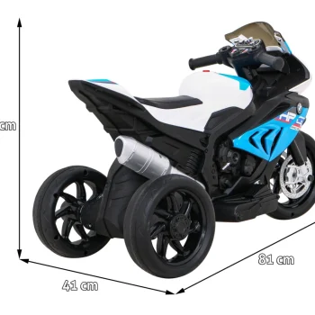 Bmw Hp4 Dječji Motocikl Na Baterije, Plavi + 3 Kotača + Led + Mp3 Usb + Eko Koža, Plava Motor Na Akumulator 2