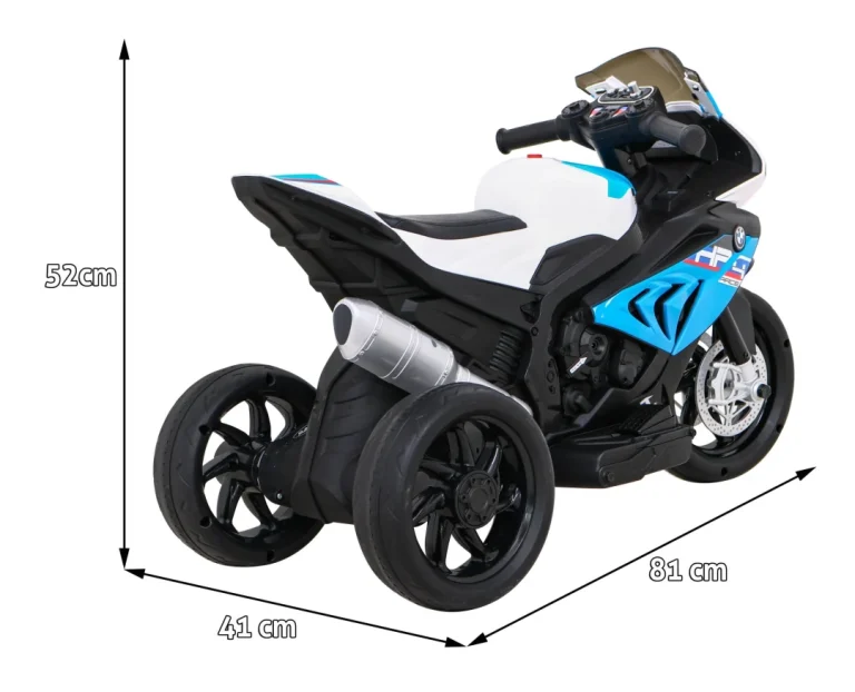 Bmw Hp4 Dječji Motocikl Na Baterije, Plavi + 3 Kotača + Led + Mp3 Usb + Eko Koža, Plava Motor Na Akumulator 2