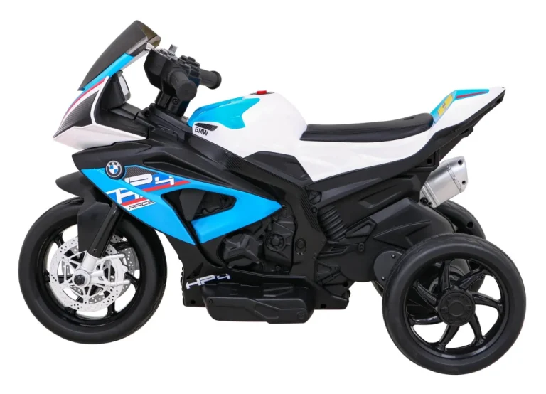 Bmw Hp4 Dječji Motocikl Na Baterije, Plavi + 3 Kotača + Led + Mp3 Usb + Eko Koža, Plava Motor Na Akumulator 4