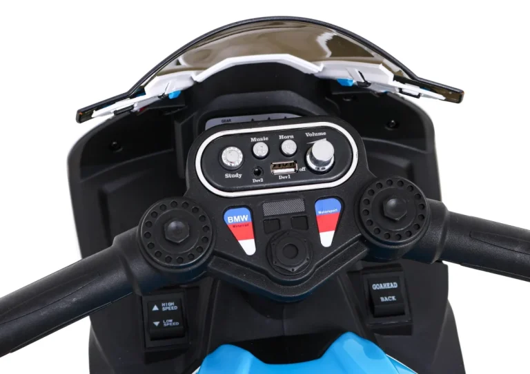 Bmw Hp4 Dječji Motocikl Na Baterije, Plavi + 3 Kotača + Led + Mp3 Usb + Eko Koža, Plava Motor Na Akumulator 8