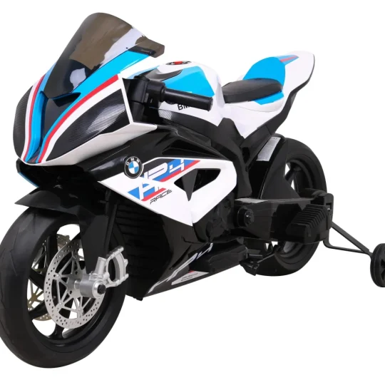 Bmw Hp4 Dječji Motocikl Na Baterije, Bijeli + Pomoćni Kotači + Spori Start + Eva + Mp3 Led, Bijela Motor Na Akumulator 1