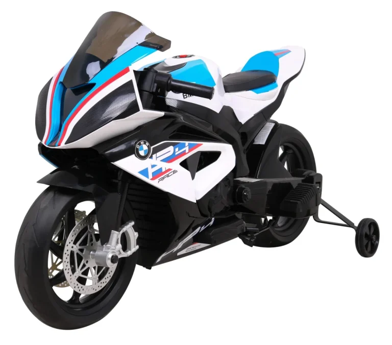 Bmw Hp4 Dječji Motocikl Na Baterije, Bijeli + Pomoćni Kotači + Spori Start + Eva + Mp3 Led, Bijela Motor Na Akumulator 1