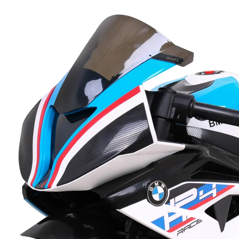 Bmw Hp4 Dječji Motocikl Na Baterije, Bijeli + Pomoćni Kotači + Spori Start + Eva + Mp3 Led, Bijela Motor Na Akumulator 10