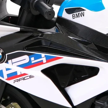 Bmw Hp4 Dječji Motocikl Na Baterije, Bijeli + Pomoćni Kotači + Spori Start + Eva + Mp3 Led, Bijela Motor Na Akumulator 13