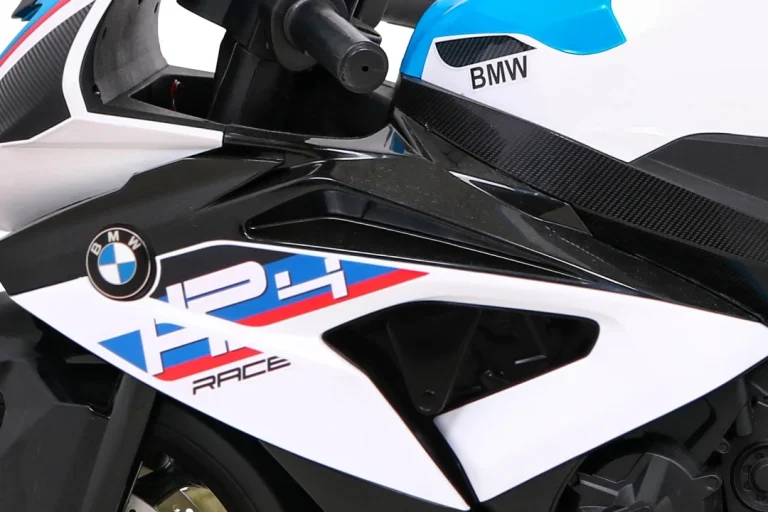 Bmw Hp4 Dječji Motocikl Na Baterije, Bijeli + Pomoćni Kotači + Spori Start + Eva + Mp3 Led, Bijela Motor Na Akumulator 13