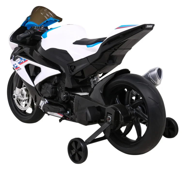 Bmw Hp4 Dječji Motocikl Na Baterije, Bijeli + Pomoćni Kotači + Spori Start + Eva + Mp3 Led, Bijela Motor Na Akumulator 5