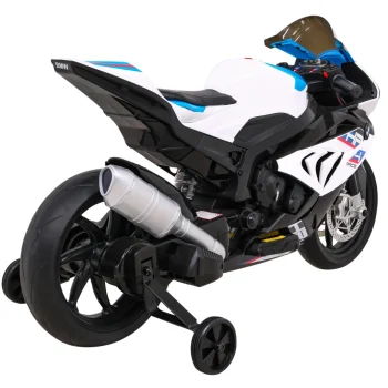 Bmw Hp4 Dječji Motocikl Na Baterije, Bijeli + Pomoćni Kotači + Spori Start + Eva + Mp3 Led, Bijela Motor Na Akumulator 8