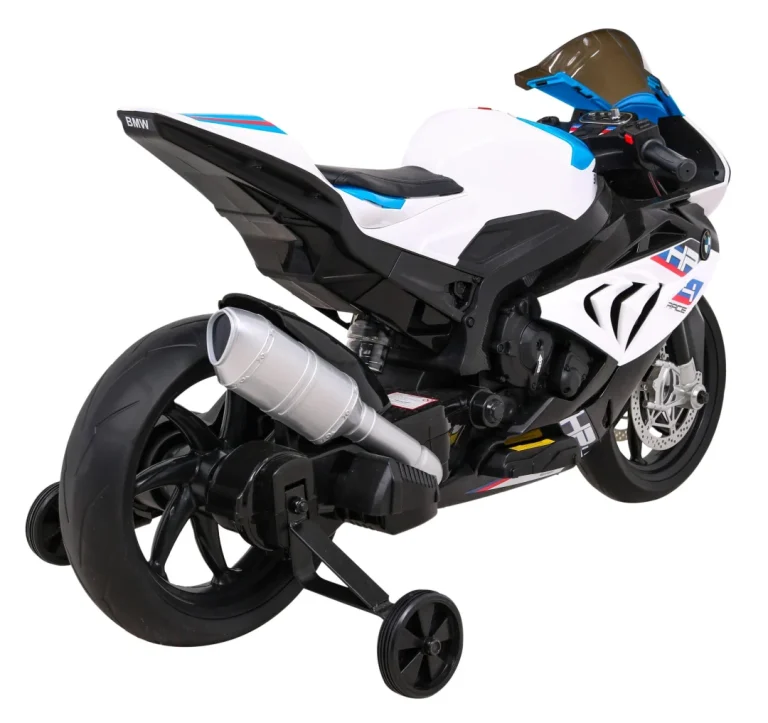 Bmw Hp4 Dječji Motocikl Na Baterije, Bijeli + Pomoćni Kotači + Spori Start + Eva + Mp3 Led, Bijela Motor Na Akumulator 8