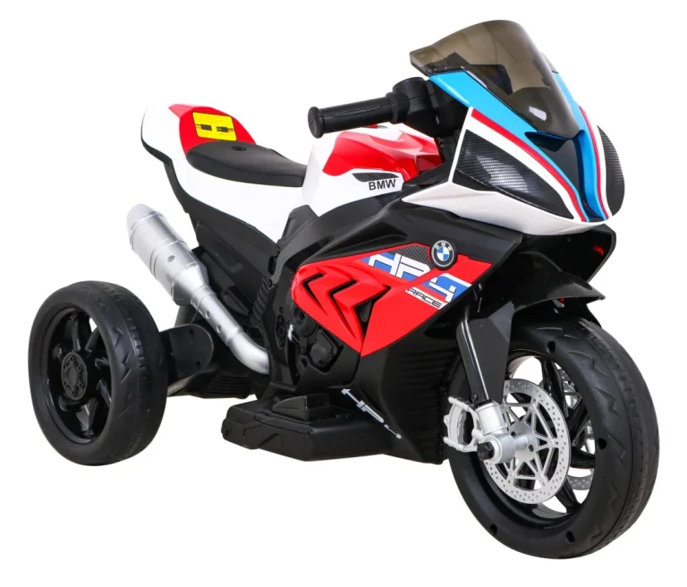 Bmw Hp4 Dječji Motocikl Na Baterije, Crveni + 3 Kotača + Led + Mp3 Usb + Eko Koža, Crvena Motor Na Akumulator 10