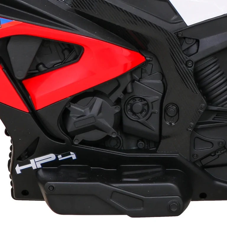Bmw Hp4 Dječji Motocikl Na Baterije, Crveni + 3 Kotača + Led + Mp3 Usb + Eko Koža, Crvena Motor Na Akumulator 12