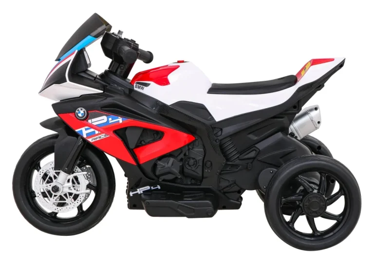 Bmw Hp4 Dječji Motocikl Na Baterije, Crveni + 3 Kotača + Led + Mp3 Usb + Eko Koža, Crvena Motor Na Akumulator 4