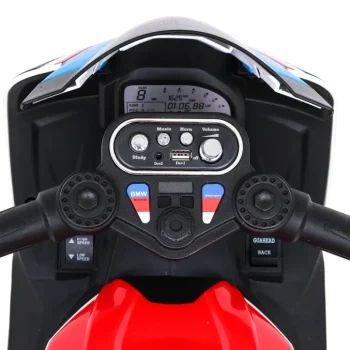 Bmw Hp4 Dječji Motocikl Na Baterije, Crveni + 3 Kotača + Led + Mp3 Usb + Eko Koža, Crvena Motor Na Akumulator 7