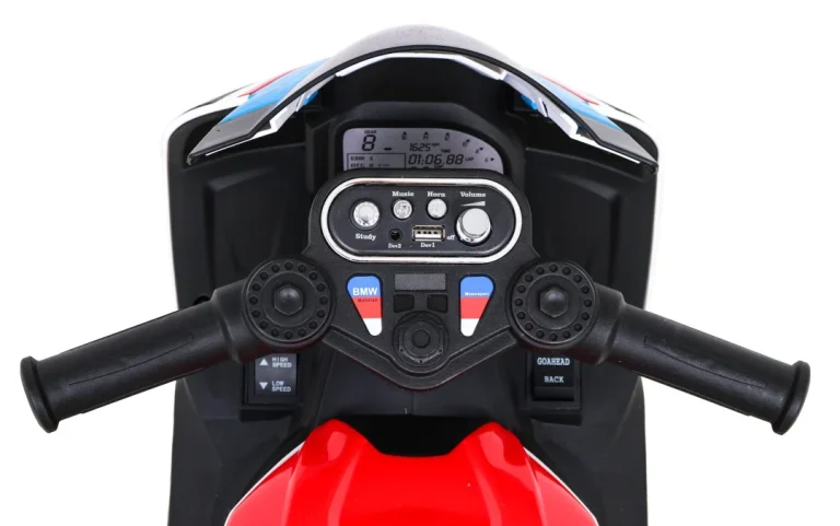 Bmw Hp4 Dječji Motocikl Na Baterije, Crveni + 3 Kotača + Led + Mp3 Usb + Eko Koža, Crvena Motor Na Akumulator 7