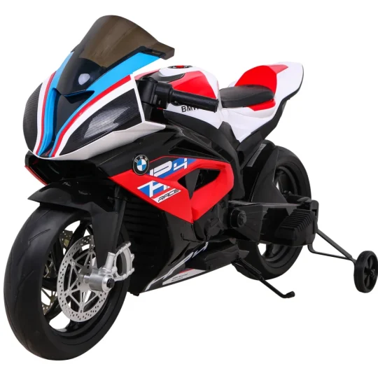 Bmw Hp4 Dječji Motocikl Na Baterije, Crveni + Pomoćni Kotači + Spori Start + Eva + Mp3 Led, Crvena Motor Na Akumulator 1