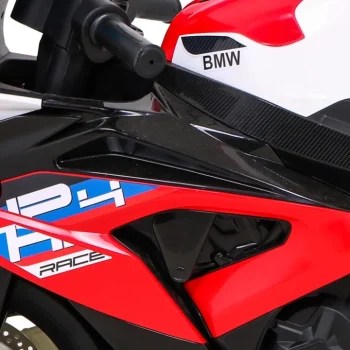 Bmw Hp4 Dječji Motocikl Na Baterije, Crveni + Pomoćni Kotači + Spori Start + Eva + Mp3 Led, Crvena Motor Na Akumulator 12