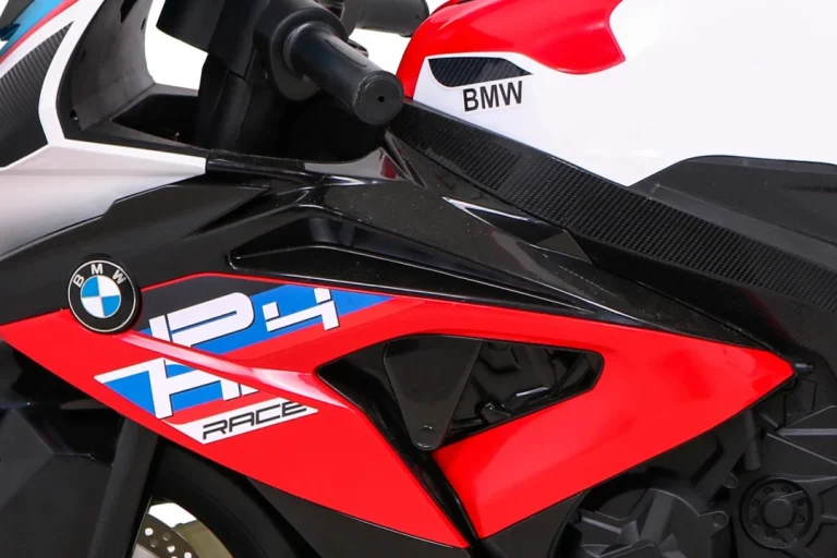 Bmw Hp4 Dječji Motocikl Na Baterije, Crveni + Pomoćni Kotači + Spori Start + Eva + Mp3 Led, Crvena Motor Na Akumulator 12