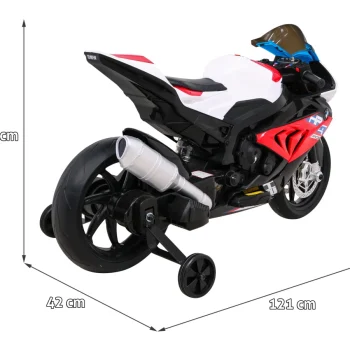 Bmw Hp4 Dječji Motocikl Na Baterije, Crveni + Pomoćni Kotači + Spori Start + Eva + Mp3 Led, Crvena Motor Na Akumulator 2