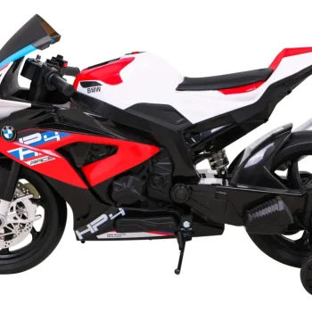 Bmw Hp4 Dječji Motocikl Na Baterije, Crveni + Pomoćni Kotači + Spori Start + Eva + Mp3 Led, Crvena Motor Na Akumulator 3