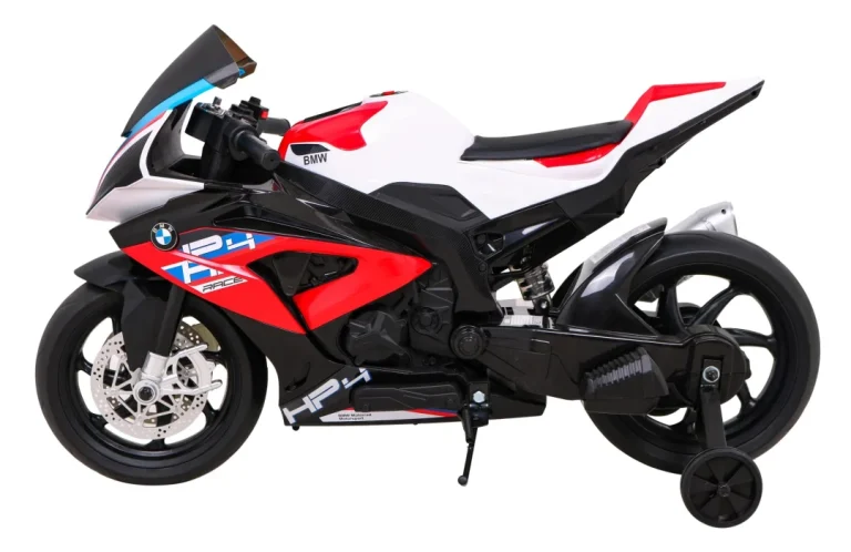 Bmw Hp4 Dječji Motocikl Na Baterije, Crveni + Pomoćni Kotači + Spori Start + Eva + Mp3 Led, Crvena Motor Na Akumulator 3