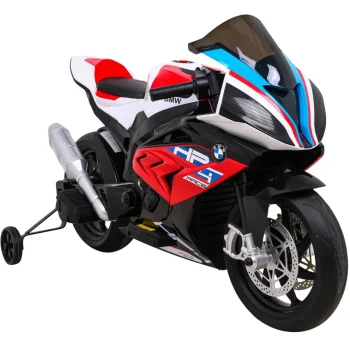 Bmw Hp4 Dječji Motocikl Na Baterije, Crveni + Pomoćni Kotači + Spori Start + Eva + Mp3 Led, Crvena Motor Na Akumulator 9