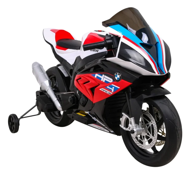 Bmw Hp4 Dječji Motocikl Na Baterije, Crveni + Pomoćni Kotači + Spori Start + Eva + Mp3 Led, Crvena Motor Na Akumulator 9