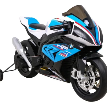 Bmw Hp4 Dječji Motocikl Na Baterije, Plavi + Pomoćni Kotači + Spori Start + Eva + Mp3 Led, Plava Motor Na Akumulator 10