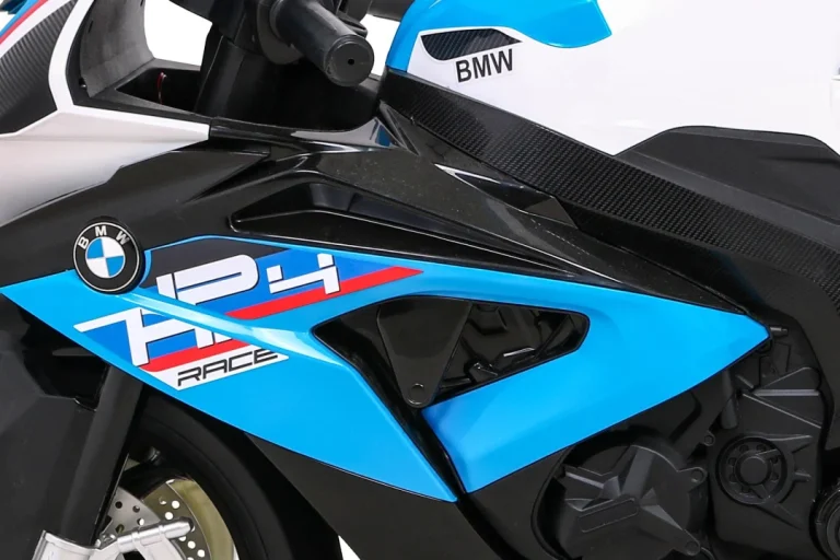 Bmw Hp4 Dječji Motocikl Na Baterije, Plavi + Pomoćni Kotači + Spori Start + Eva + Mp3 Led, Plava Motor Na Akumulator 13