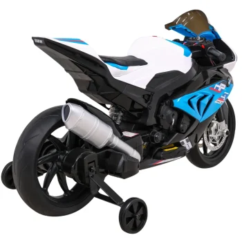Bmw Hp4 Dječji Motocikl Na Baterije, Plavi + Pomoćni Kotači + Spori Start + Eva + Mp3 Led, Plava Motor Na Akumulator 9