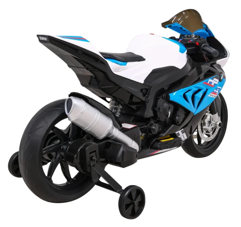 Bmw Hp4 Dječji Motocikl Na Baterije, Plavi + Pomoćni Kotači + Spori Start + Eva + Mp3 Led, Plava Motor Na Akumulator 9