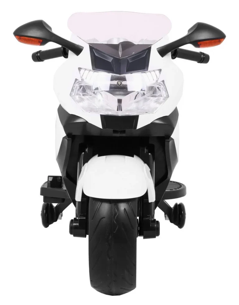 Bmw K1300s Dječji Motocikl Na Baterije, Bijeli + Pomoćni Kotači + Zvukovi, Svjetla + Spori, Bijela 3