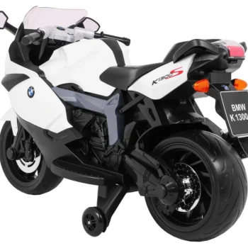 Bmw K1300s Dječji Motocikl Na Baterije, Bijeli + Pomoćni Kotači + Zvukovi, Svjetla + Spori, Bijela 5