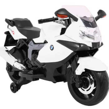 Bmw K1300s Dječji Motocikl Na Baterije, Bijeli + Pomoćni Kotači + Zvukovi, Svjetla + Spori, Bijela 9