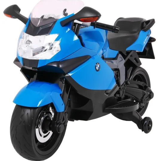 Bmw K1300s Dječji Motocikl Na Baterije, Plavi + Pomoćni Kotači + Zvukovi, Svjetla + Spori, Plava 1