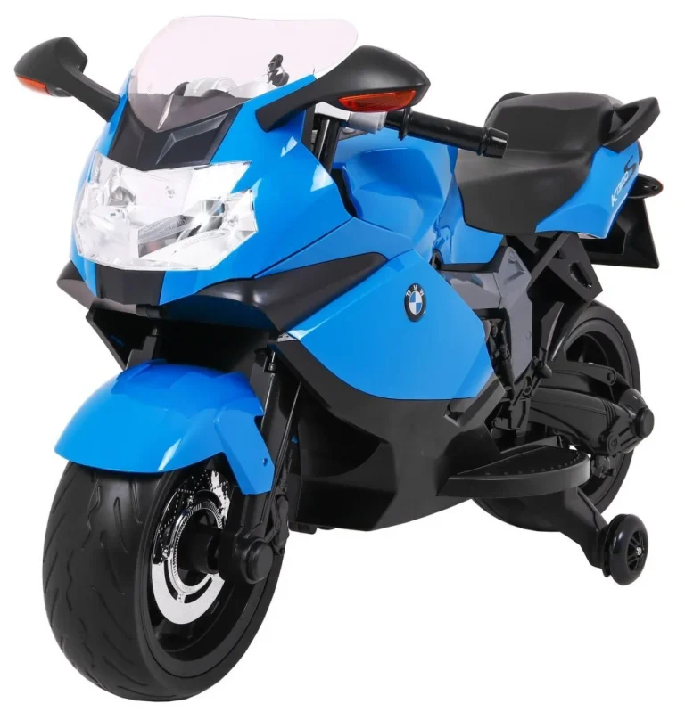 Bmw K1300s Dječji Motocikl Na Baterije, Plavi + Pomoćni Kotači + Zvukovi, Svjetla + Spori, Plava 1