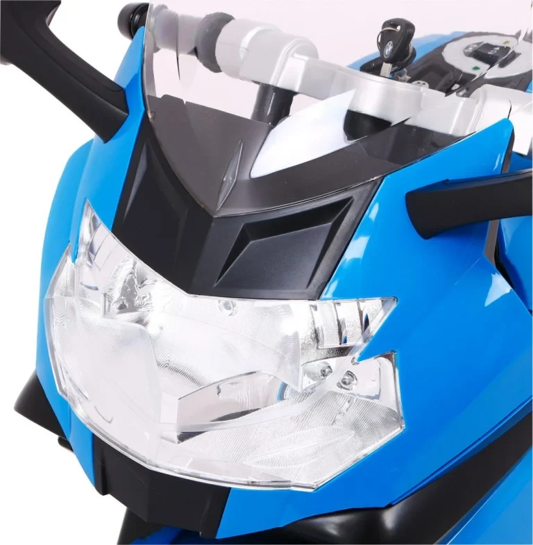 Bmw K1300s Dječji Motocikl Na Baterije, Plavi + Pomoćni Kotači + Zvukovi, Svjetla + Spori, Plava 10