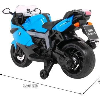 Bmw K1300s Dječji Motocikl Na Baterije, Plavi + Pomoćni Kotači + Zvukovi, Svjetla + Spori, Plava 2