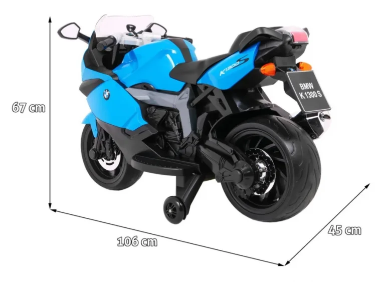 Bmw K1300s Dječji Motocikl Na Baterije, Plavi + Pomoćni Kotači + Zvukovi, Svjetla + Spori, Plava 2