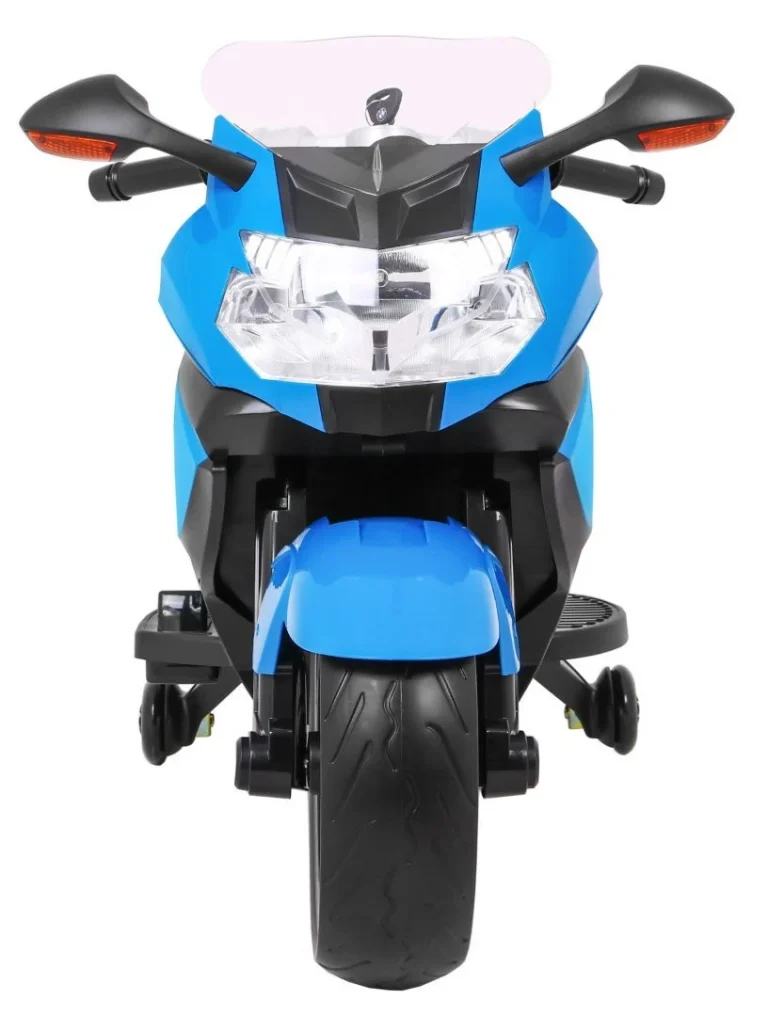 Bmw K1300s Dječji Motocikl Na Baterije, Plavi + Pomoćni Kotači + Zvukovi, Svjetla + Spori, Plava 3