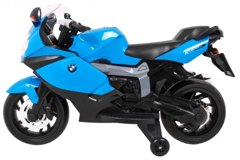 Bmw K1300s Dječji Motocikl Na Baterije, Plavi + Pomoćni Kotači + Zvukovi, Svjetla + Spori, Plava 4